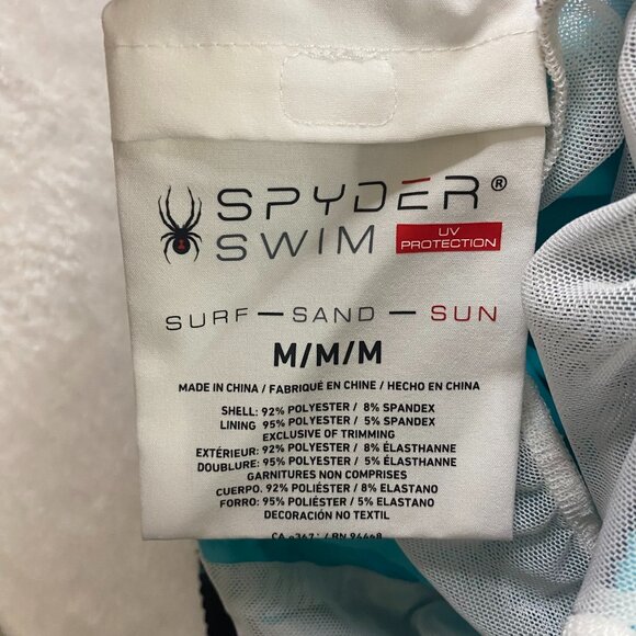 Spyder Mens Swim Trunks Shorts Size M Blue Surf Sand Swimwear Lined Stretch - Picture 5 of 11